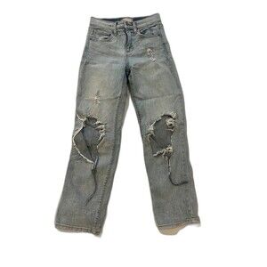 Altar’d State Women Distressed Ripped Denim Straight Leg Jeans Size 24 00